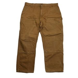 Carhartt B136 BRN Brown Duck Double Knee Original Dungaree Pants Men’s 42x30